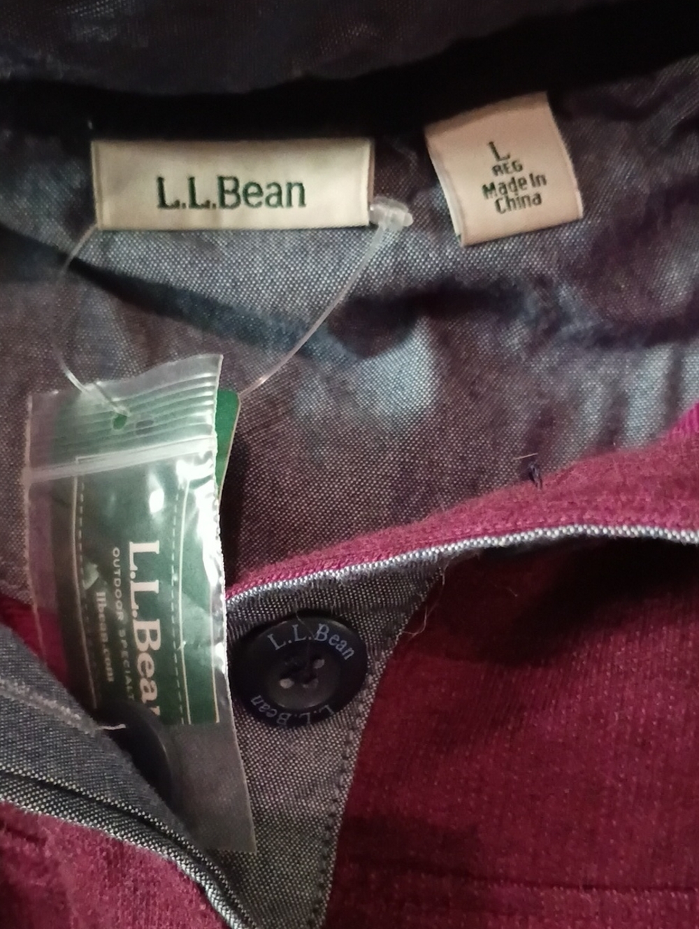 LL Bean Rugby Henley Pullover - Picture 3 of 6